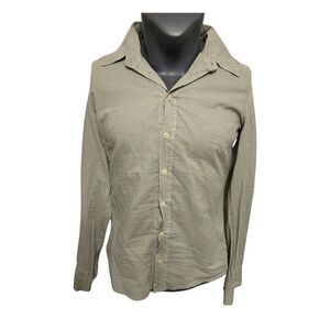 Shirt Brand Mens Solid Light Gray Long Sleeve Button Down Top Shirt Small